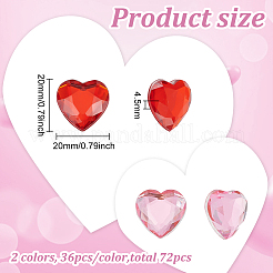 72 Stück 2 Farben Glas Strass Cabochons RGLA-FG0001-22