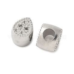 304 Edelstahl-Europäische Perlen-Strass-Fassungen STAS-D307-01B-P