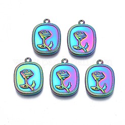 Rack-Plating Regenbogen Farbe 304 Edelstahl Anhänger Strass Einstellungen STAS-N098-031