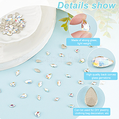 64 Stück 8 Stil Licht ab Stil K9 Glas Strass Cabochons RGLA-FG0001-09
