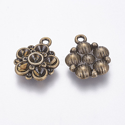 Legierung metall blume anhänger fassungen für strass X-EBB006Y-AB