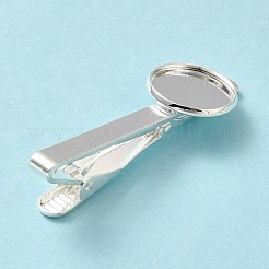 Messing Krawatten klammer Fassungen für Cabochon KK-A159-01S