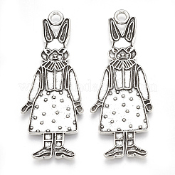 Tibetische Legierung Bunny Anhänger Emaille Fassungen X-TIBE-S314-26AS-LF