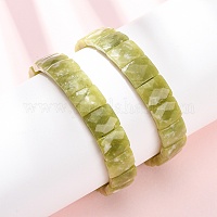Натуральные браслеты из лимонного нефрита с гранеными бусинами&nbsp;BJEW-K251-08B