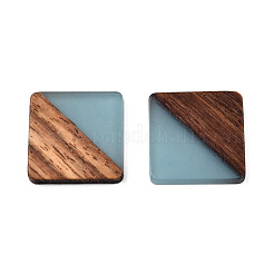 Cabochons aus Harz und Walnussholz RESI-S358-90F