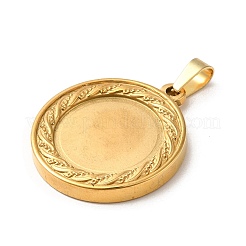 Ionenplattierung (IP) 304 Edelstahl Anhänger Cabochon-Einstellungen STAS-L272-002G