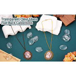 Transparentes Glas Cabochons mit flachem Rücken GGLA-TA0001-02-40x30