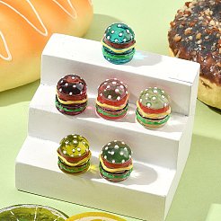 6 Stück 6 Farben Harz Cabochons RESI-CJ0004-27