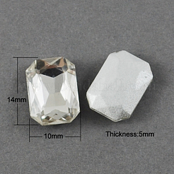 Glas darauf zurück Strass RGLA-Q005-M