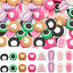 48 Paar 8 Stile süße undurchsichtige Harz-Cabochons RESI-SC0003-08