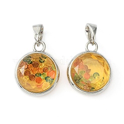 Kunststoff schwimmende Charms Messing Anhänger KK-S080-01P