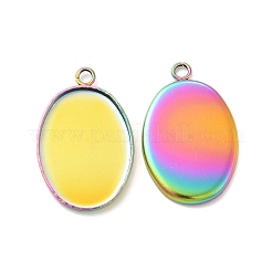 Ionenplattierung (IP) 304 Edelstahl Anhänger Cabochon-Einstellungen STAS-H378-06MC