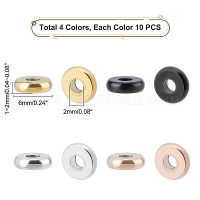 Shop Unicraftale Pcs Colors Rondelle Donut Spacer Beads Stainless