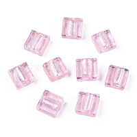 Бусины ручной работы бусины серебряной фольгой&nbsp;FOIL-S006-12x12mm-02