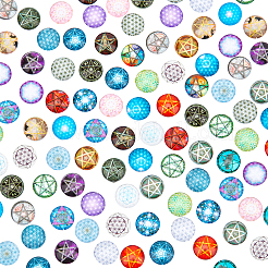 Glas cabochons GLAA-WH0025-28