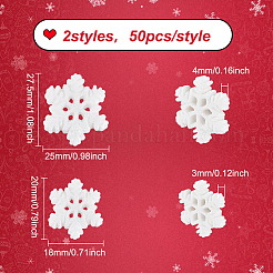 100 Stück 2 Stile Weihnachts-Cabochons aus opakem Harz. CRES-OC0001-12