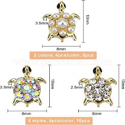 24 Stück 6 Stile Schildkröte Zinklegierung Cabochons MRMJ-OC0002-86