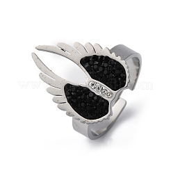 304 Edelstahl mit Strass-Fingerringen RJEW-Q020-17P