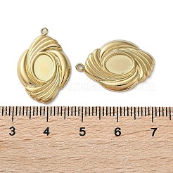 Ionenplattierung (IP) 304 Edelstahl Anhänger Canbochon Srttings STAS-C090-08B-G