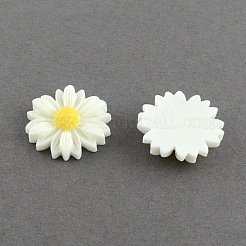 Flatback hair & Kostüm Zubehör Ornamente Einklebebuchverschönerungen Harz Blume Daisy Cabochons CRES-Q103-01-1