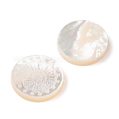Natürliche weiße Muschel-Cabochons geschnitzt SSHEL-C012-22A