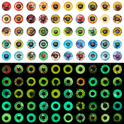 1 Beutel Cabochons aus Glas mit flacher Rückseite GGLA-PH0001-57