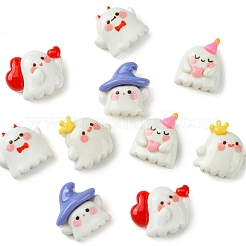 10 Stück 5 Stile Halloween opake Harz Decoden Cabochons CRES-FS0001-14