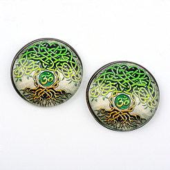 Yoga Thema Glas Cabochons X-GGLA-L011-25mm-32