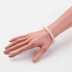 Natürlichen weißen Mondstein Stretch-Armbänder BJEW-JB02663-01
