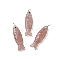 Резные подвески из натурального клубничного кварца&nbsp;G-G314-01P-01