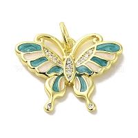 Подвески из латуни с эмалью и микропаве из циркония&nbsp;KK-Z042-11G-03