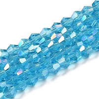 Прозрачные стеклянные бусины гальваническим пряди&nbsp;GLAA-F029-3mm-A19
