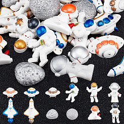 24 Stück 12 Stile Weltraumthema undurchsichtige Harz-Cabochons RESI-OC0001-65