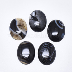 Natürlicher gebänderter Achat / gestreifte Achat-Cabochons G-T122-22E