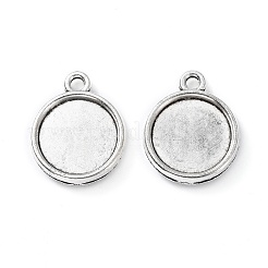 Nickelfrei tibetischen Stil Legierung Quadrat Anhänger cabochon Fassungen X-TIBEP-M022-32AS