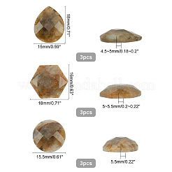 9 Stück 3 Stile natürliche Labradorit-Cabochons G-FH0001-27