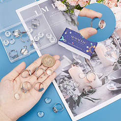 DIY Blanko-Set zur Herstellung halbrunder Fingerringe DIY-SC0021-13