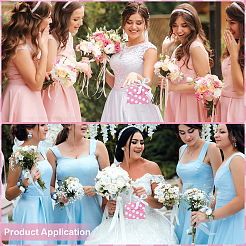 Прямоугольные бумажные подарочные пакеты с ручкой из искусственного жемчуга&nbsp;CON-WH0110-019B