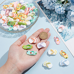 60 Stück 10 Stile undurchsichtige Harz-Decoden-Cabochons RESI-NB0002-08