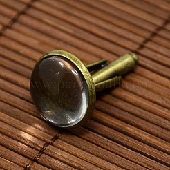 18x18mm transparenten Klarglaskuppel cabochon und Messing Anhänger cabochon Fassungen für diy DIY-D0093-NF