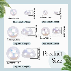 70 g 5 Stile ABS-Kunststoff-Imitationsperlen-Cabochons OACR-SC0001-45D