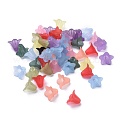 Mixed Color Transparent Acrylic Frosted Flower Beads, 17.5x12mm, Hole: 1.5mm