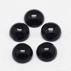 Natürlich gefärbte und erhitzte schwarze Achat-Cabochons G-F313-01-10mm