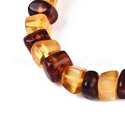 Браслеты из натурального янтаря с эластичными бусинами для мужчин и женщин&nbsp;BJEW-T018-22