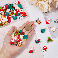 48 stücke 8 arten weihnachtsthema opake harz cabochons CRES-CA0001-23