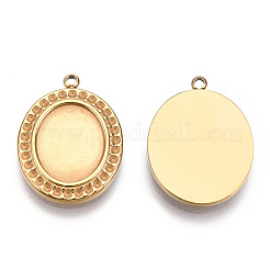 Cabochon-Fassungen für Anhänger aus Edelstahl 304 STAS-T060-55G