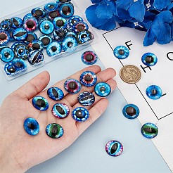 60 Stück 15 Farben Glas Cabochons GGLA-GA0001-36