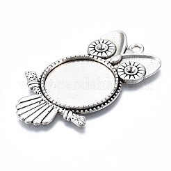 Fassungen mit Verbinder tibetischen Stil für Cabochon & Strass TIBEP-TD001-038AS-RS