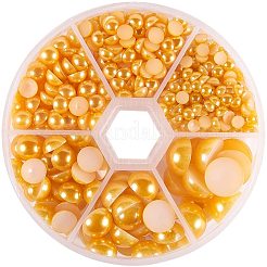 Perlkuppel-Cabochons aus Kunstleder mit 1 Box SACR-PH0001-32
