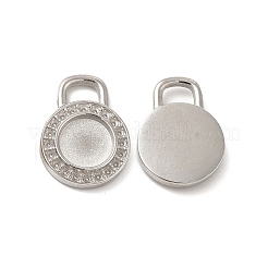 Anlaufgeschützte Cabochon-Fassungen für Anhänger aus Edelstahl 304 STAS-F284-18P